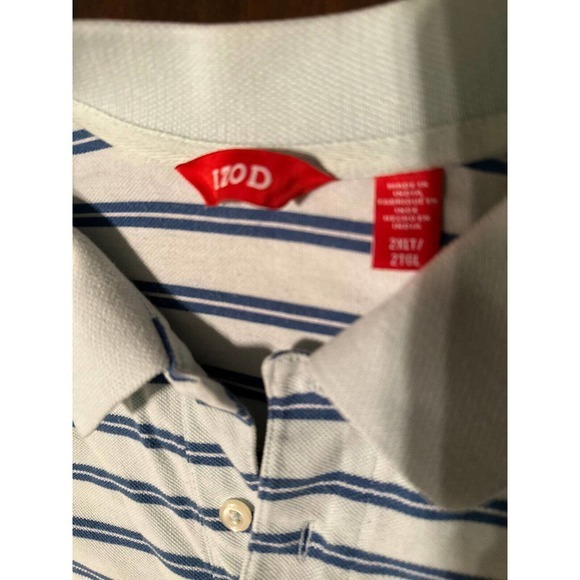 Izod Men’s Polo‎ size XXL white striped cuffed sleeve - Picture 2 of 2